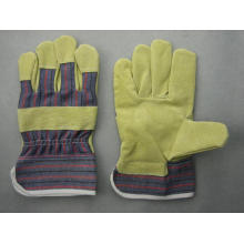 Pig Split Leather Cotton Back Work Glove